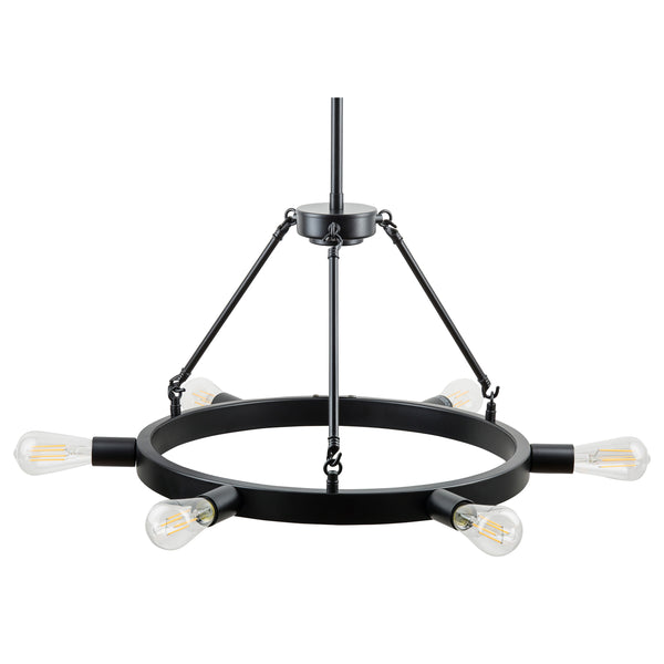 Sonoro Round Chandelier 24" w/Horizontal Bulbs, LED bulbs included