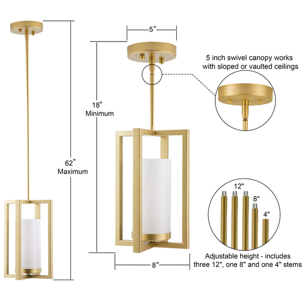 Verona Single Light Pendant - Satin Brass