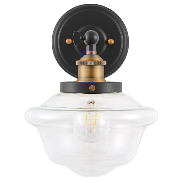 Lavagna Industrial 1 Light Bathroom Vanity Light w/Clear Glass, LED bulb included