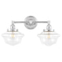 Lavagna Industrial 2 Light Bathroom Vanity Light w/Clear Glass, LED bulb included