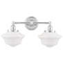 Lavagna Industrial 2 Light LED Bathroom Vanity Light w/Milk Glass