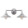 Andante 2 Light Industrial Wall Sconce w/Metal Shade, LED bulbs included