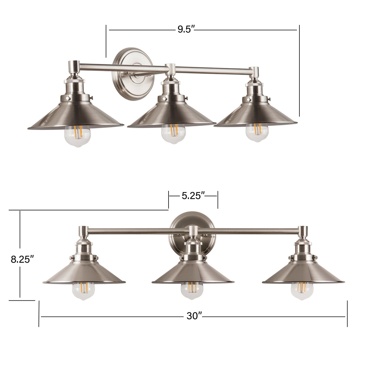 Andante LED Industrial Light Wall Sconce Brushed Nickel Linea di Liara LL-WL437-BN - 5