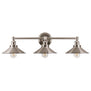 Andante Industrial 3 Light Wall Sconce w/Metal Shades, LED bulbs included