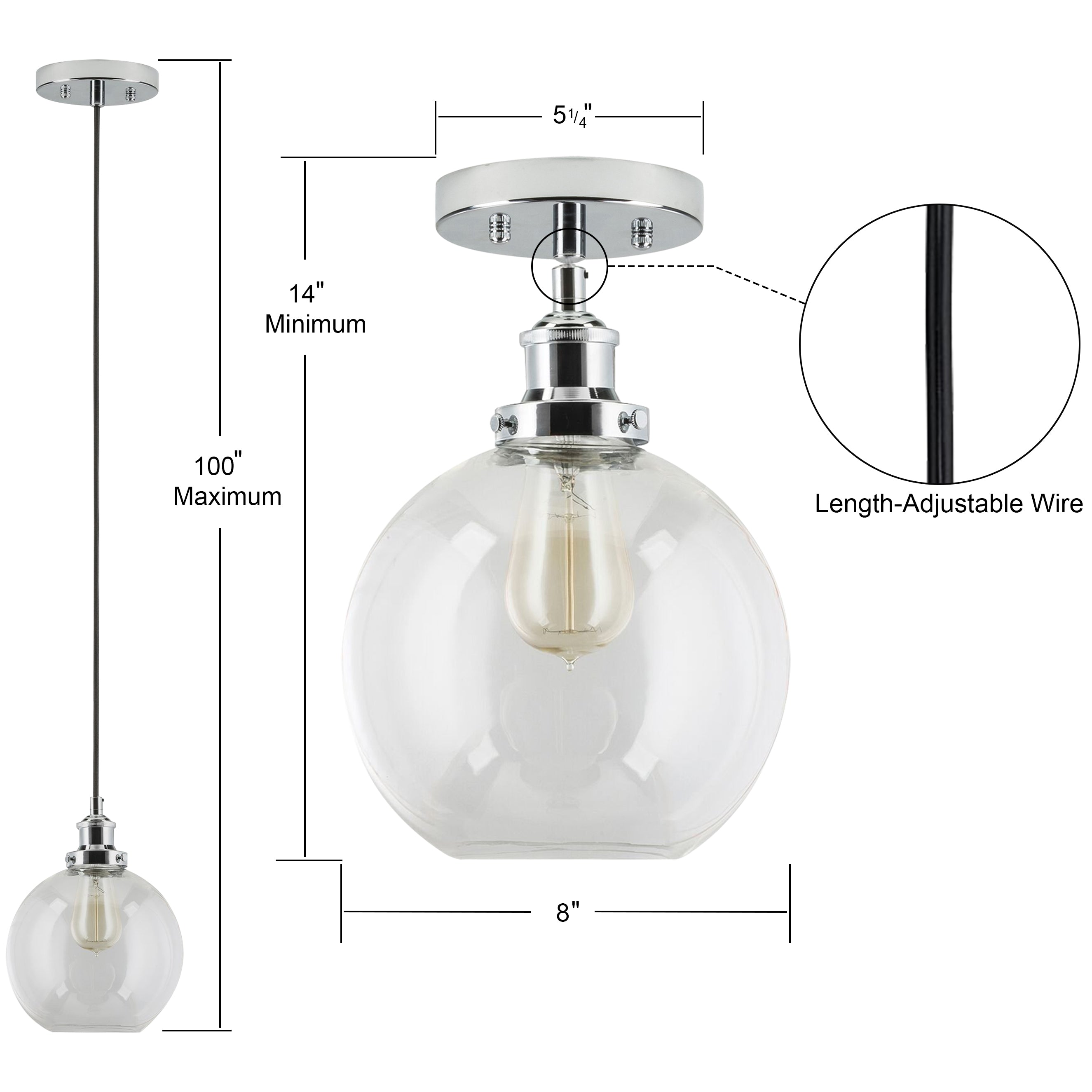 Primo Industrial Factory Pendant Light w/Glass Shade | Linea