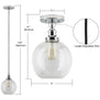 Primo Industrial Factory Pendant Light w/Glass Shade