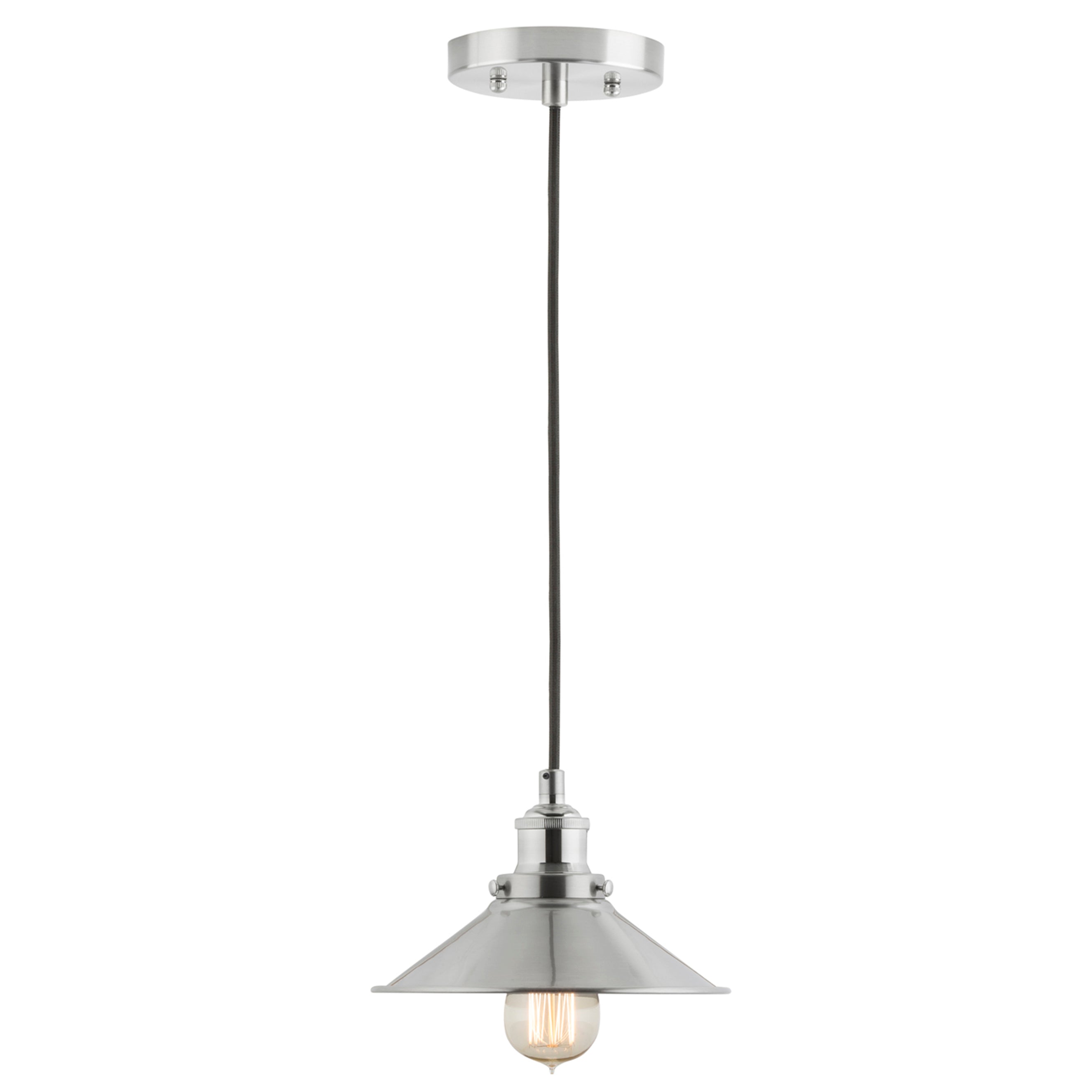Andante Industrial Factory Pendant Light w/Metal Shade