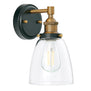 Fiorentino Industrial Wall Sconce w/Clear Glass, LED bulb included