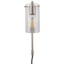 Gemma Industrial Plug-in Wall Lamp w/Glass Shade, LED bulb included