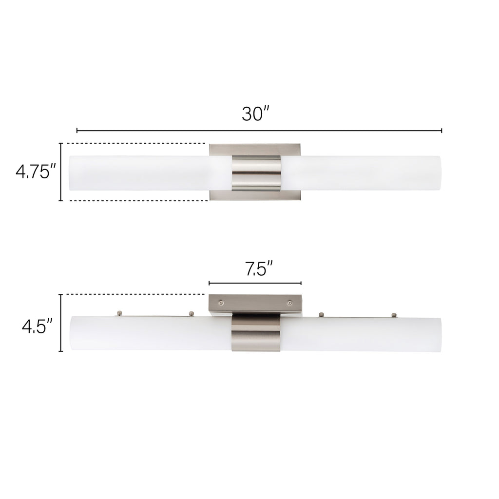 Perpetua 30 inch LED Bathroom Vanity Light, Integrated LED Light Strip