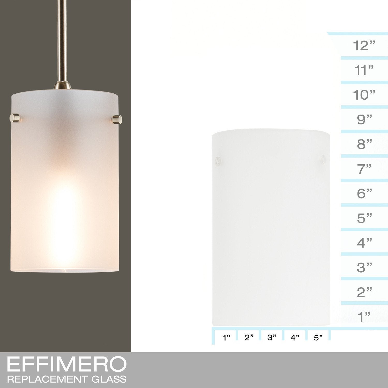 Effimero Medium Frosted - REPLACEMENT GLASS