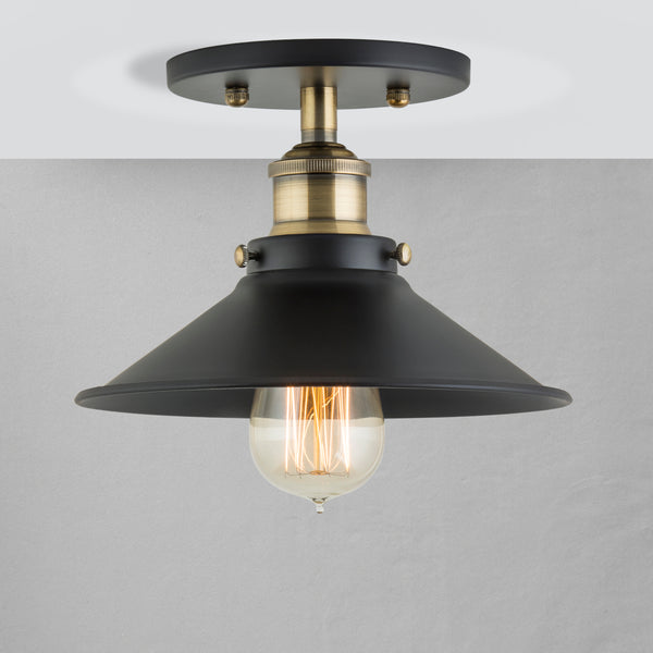 Andante Industrial Semi Flush Mount Ceiling Light, LED bulb included