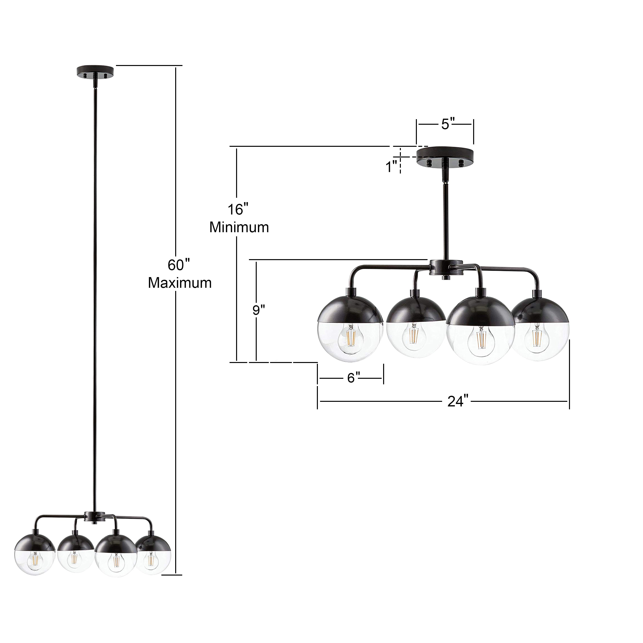 Novara 4 Light Kitchen, Dining Room, Hallway Chandelier | Linea