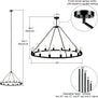 Sonoro Round 50 inch Chandelier, LED bulbs included