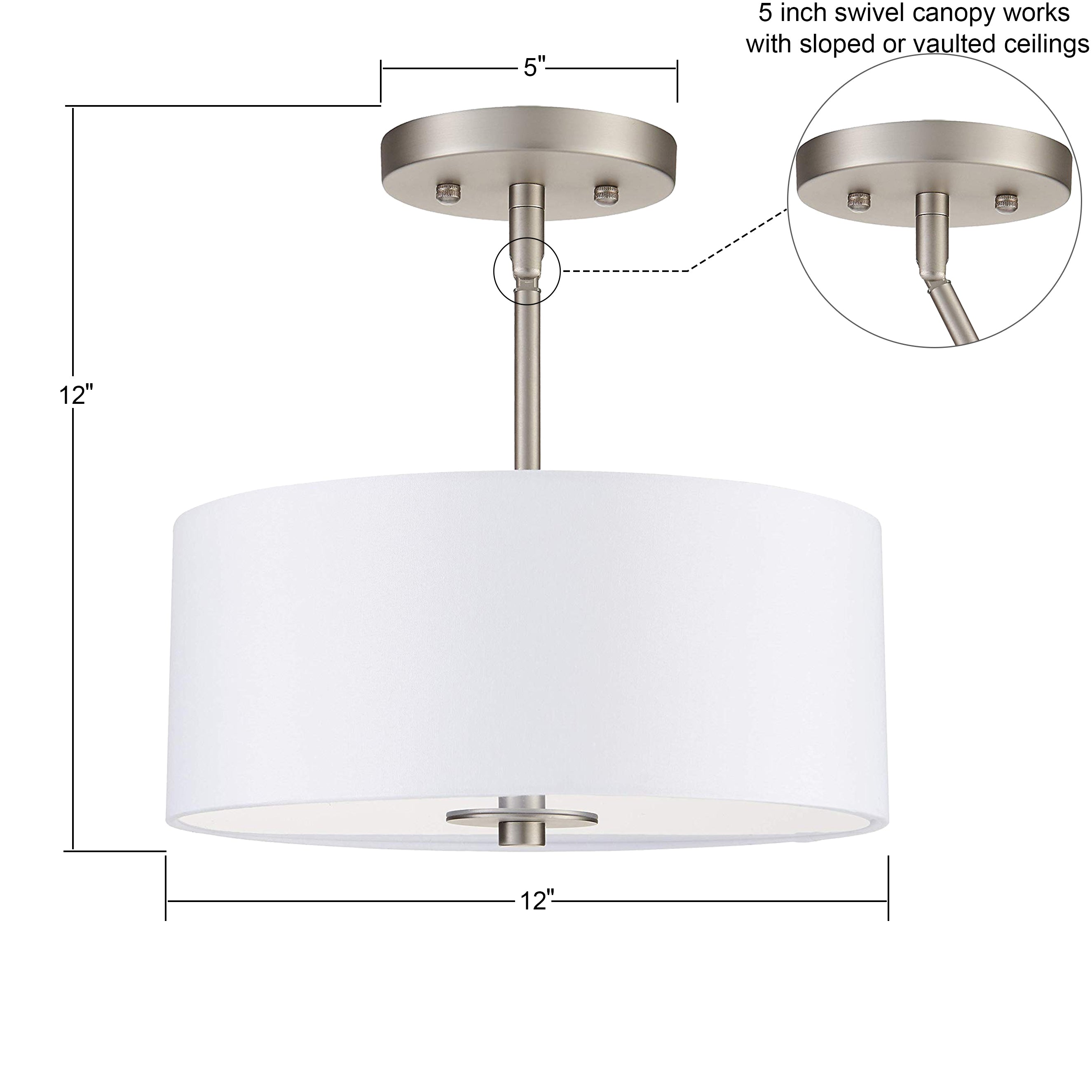 Athenae 4 Light Exposed Semi Flush Mount Ceiling Light with LED