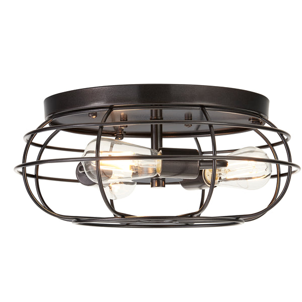 Cartaro 3 Light Industrial Vintage Cage Ceiling Light With LED Bulbs