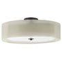 Grazia 20-Inch Three-Light Double Drum Convertible Ceiling Fixture w/Fabric Shade