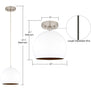 10 by 9.75 inch white pendant light