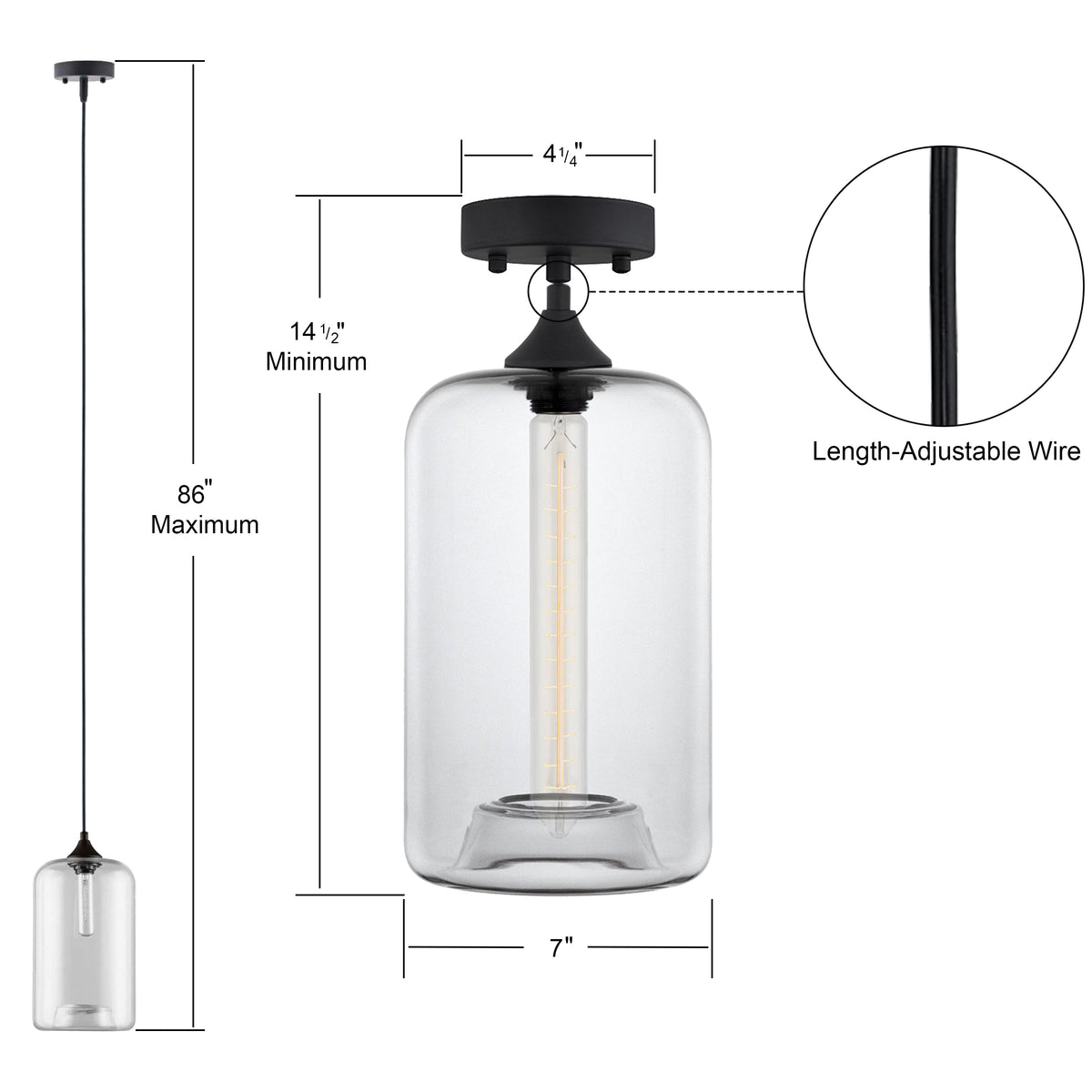 Torrazo Clear Glass Pendant Lamp & Linea Lighting | Modern and ...