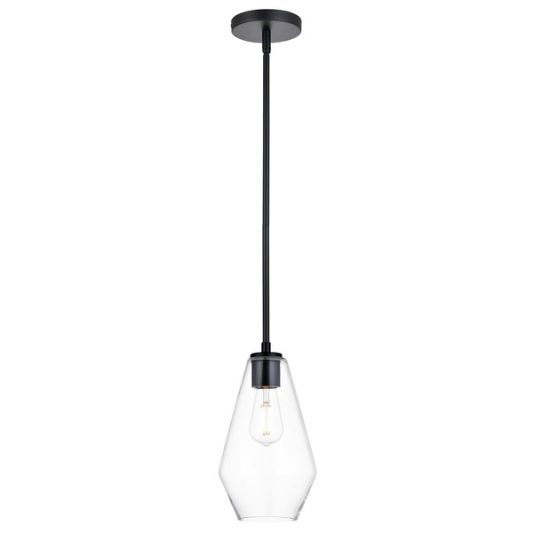 Giada Modern Hanging Pendant Light with Long Clear Glass Shade