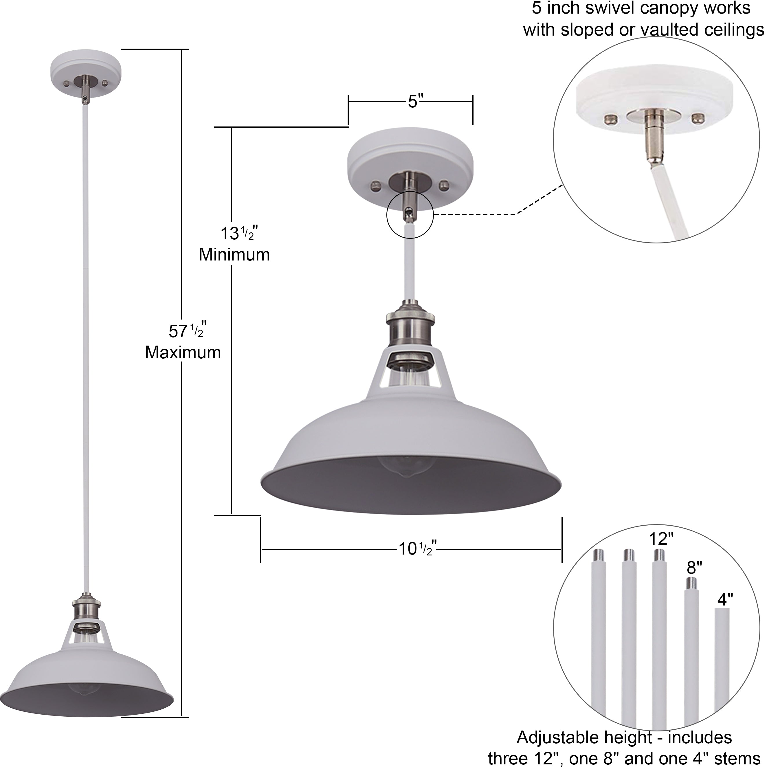 Olivera 10.5 inch Pendant Light with LED Bulb, Linea Lighting