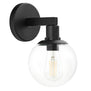 Sferra Industrial Wall Sconce w/ Clear Glass Globe, LED bulb included