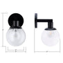 Sferra Industrial Wall Sconce w/ Clear Glass Globe, LED bulb included