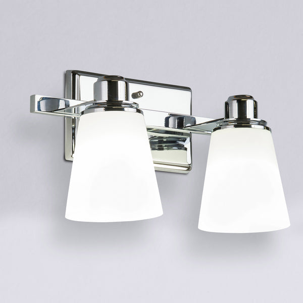 Terracina 2 Light Bathroom Vanity Light w/ Opal Glass