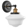Lavagna Industrial 1 Light Bathroom Vanity Light w/Milk Glass