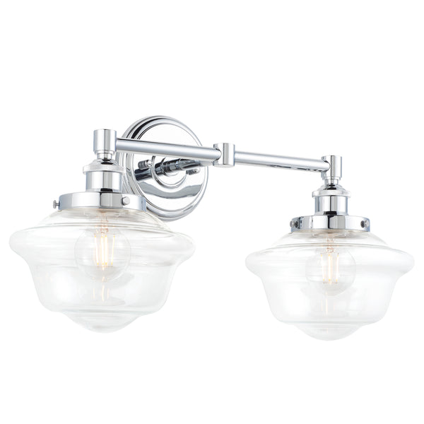 Lavagna Industrial 2 Light Bathroom Vanity Light w/Clear Glass, LED bulb included