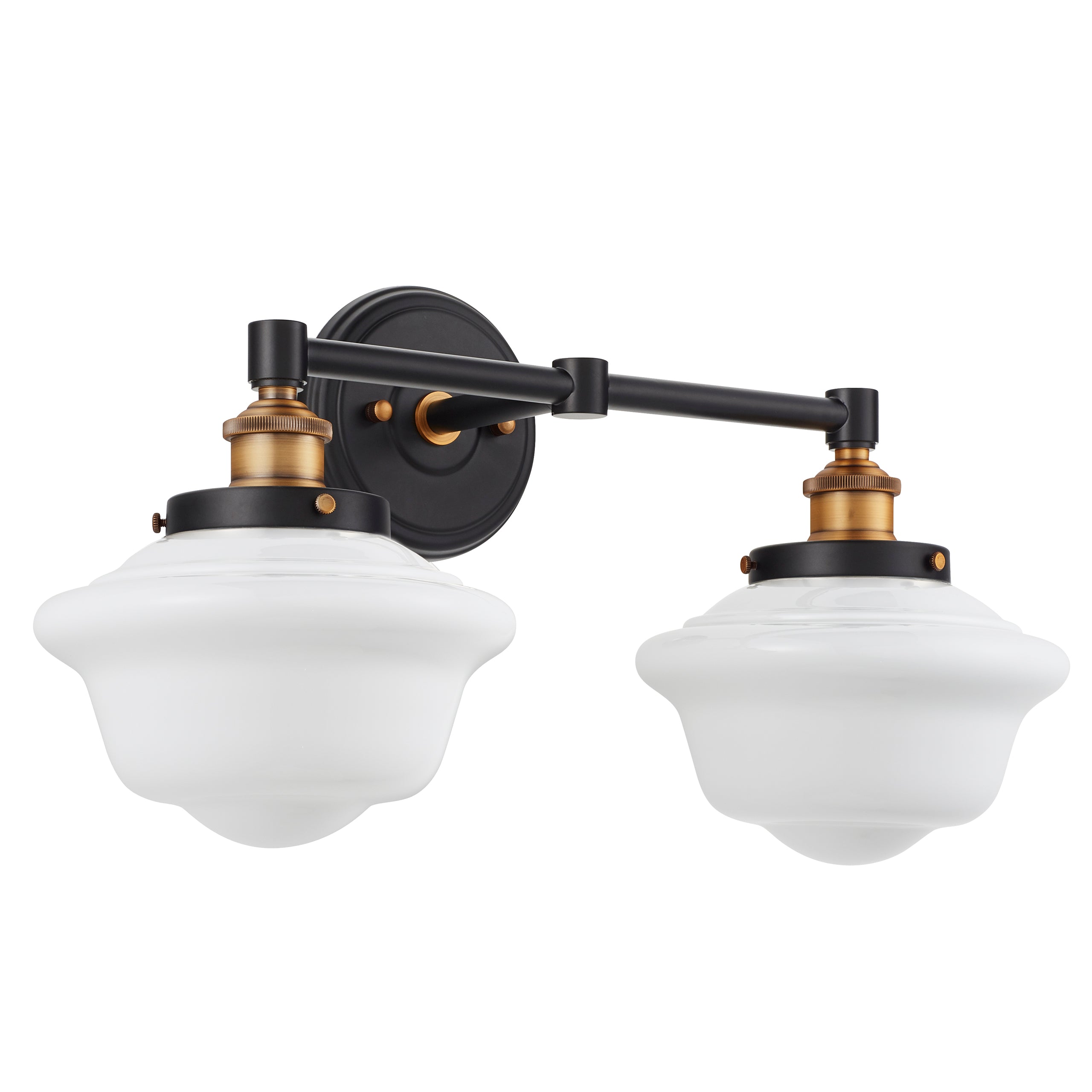 Lavagna Industrial 2 Light LED Bathroom Vanity Light w/Milk Glass