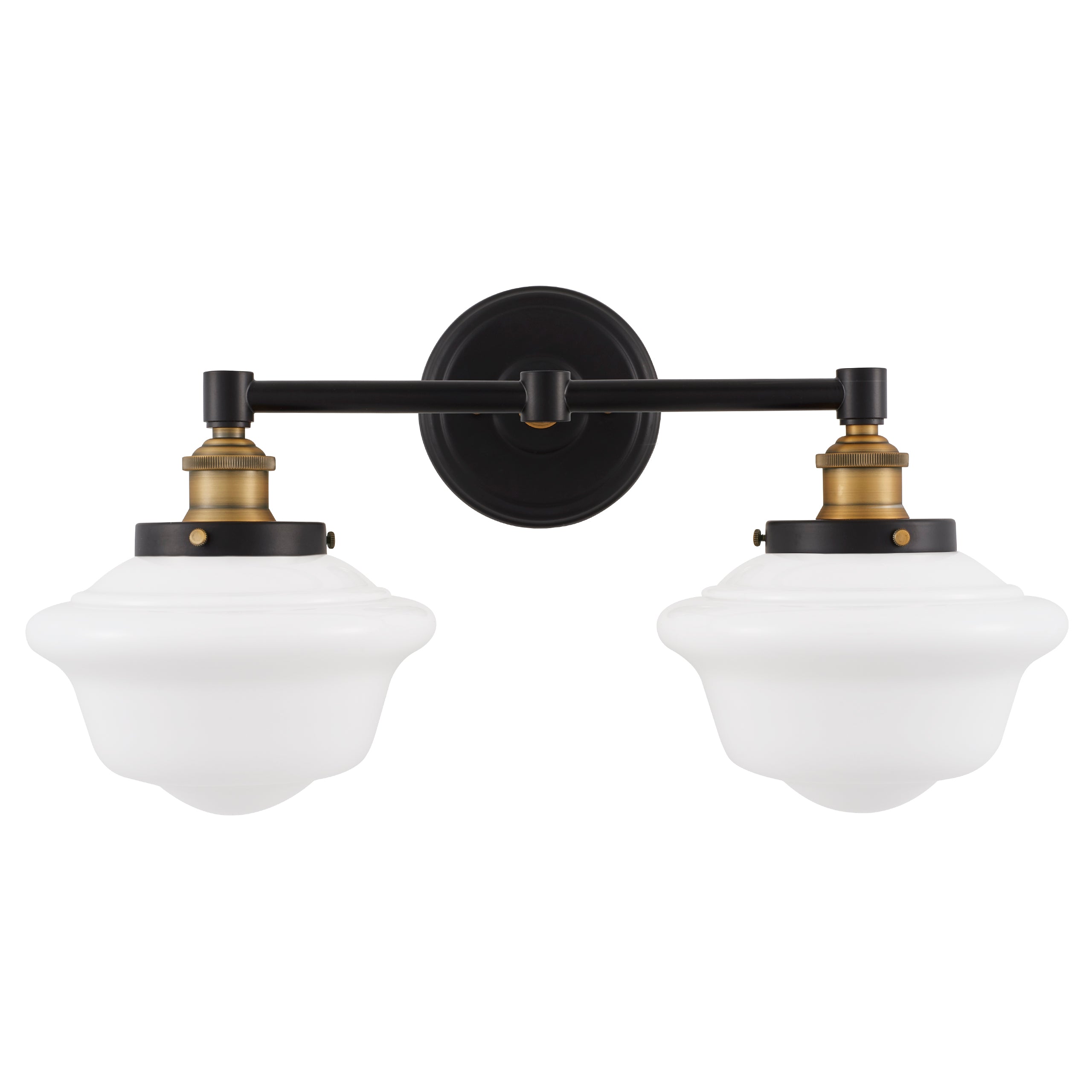 Lavagna Industrial 2 Light LED Bathroom Vanity Light w/Milk Glass, Linea  Lighting
