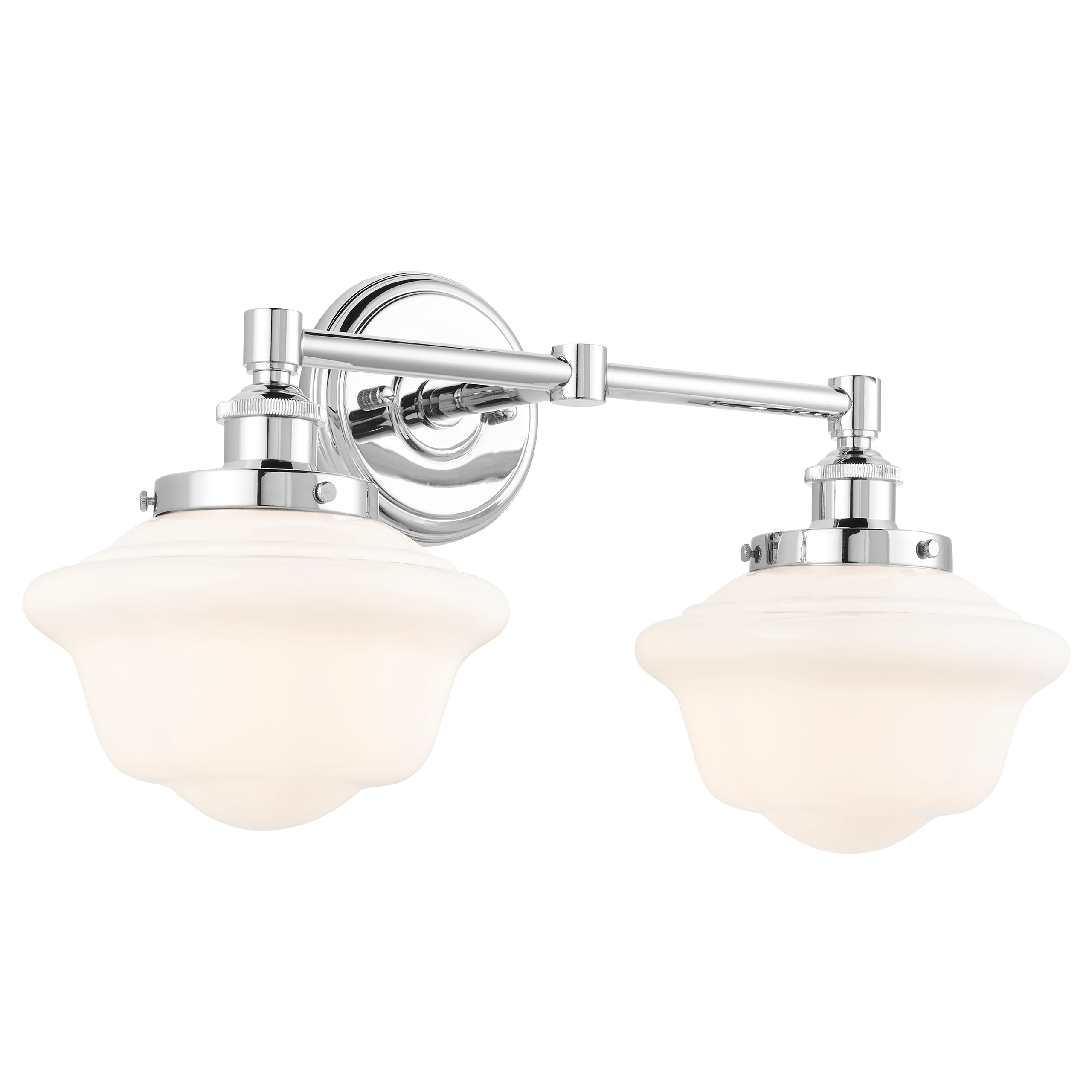 Lavagna Industrial 2 Light LED Bathroom Vanity Light w/Milk Glass, Linea  Lighting