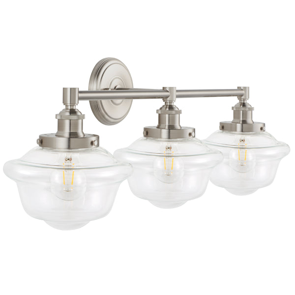 Lavagna Industrial 3 Light Bathroom Vanity Light w/Clear Glass, LED bulb included