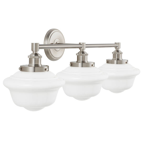 Lavagna Industrial 3 Light Bathroom Vanity Light w/ Milk Glass