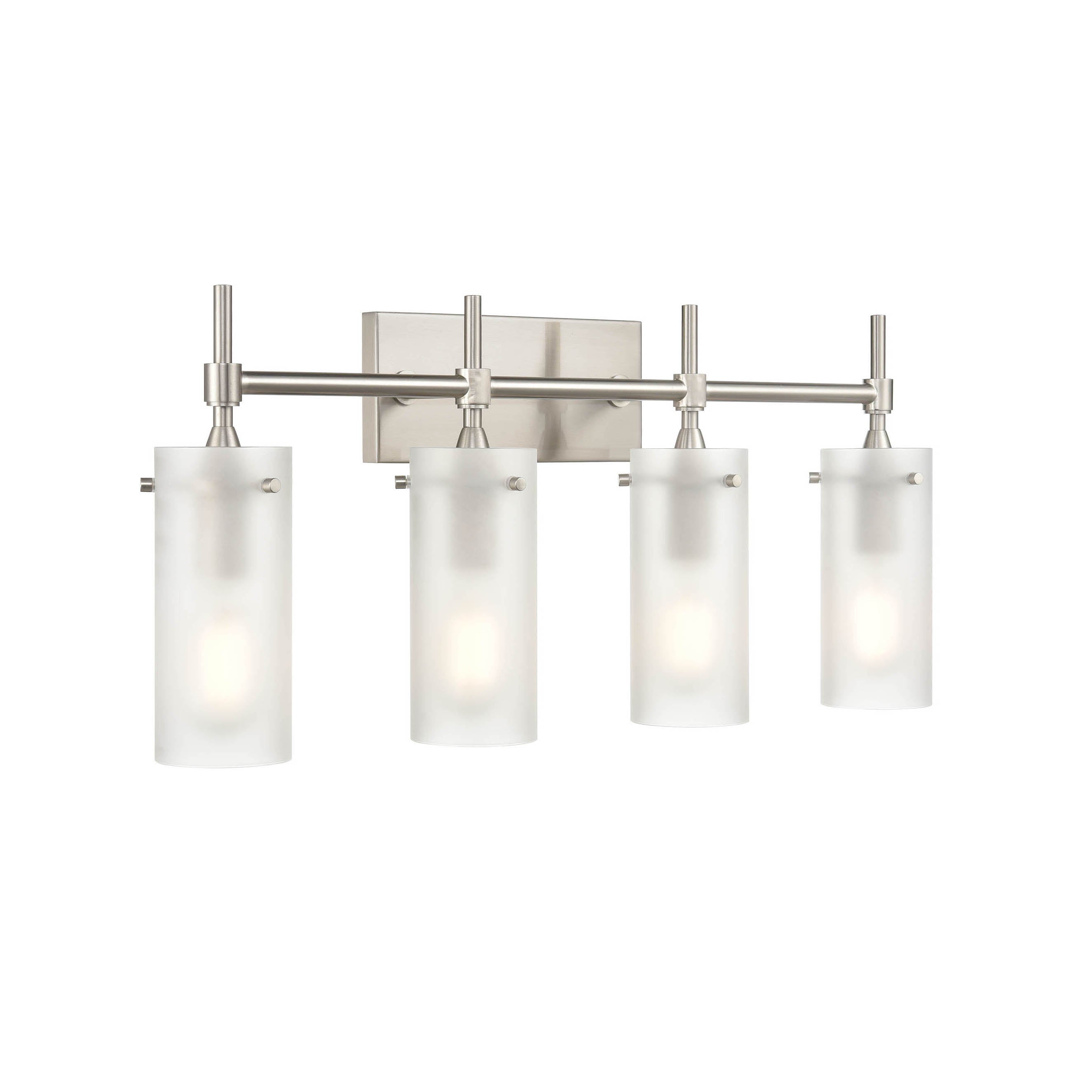 MELUCEE 1-Light Modern Wall Sconce – Farmhouse Vanity Light With Clear Glass Shade, Brushed Nickel Finish, For Bathroom, Entryway & Kitchen