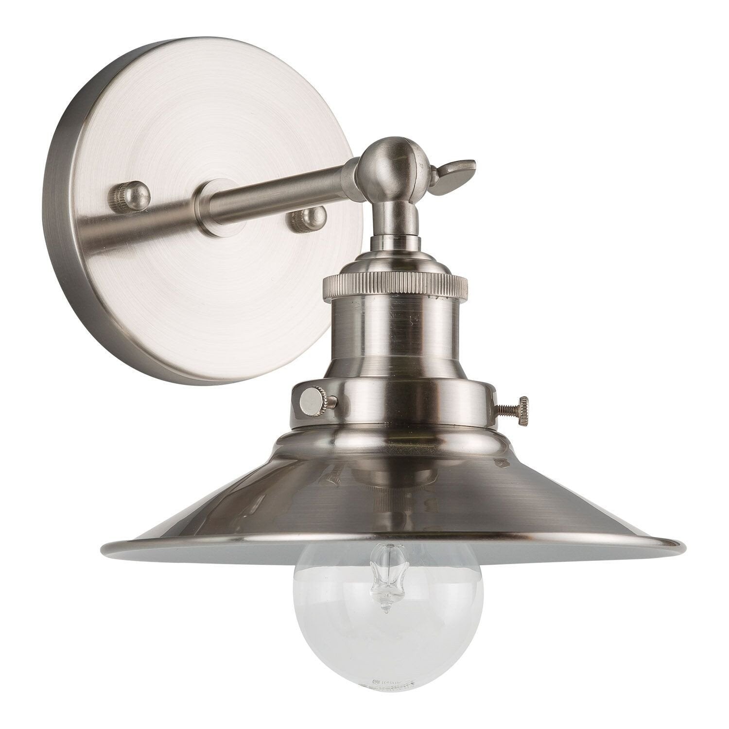 Andante Industrial Wall Sconce w/Metal Shade, LED bulb included
