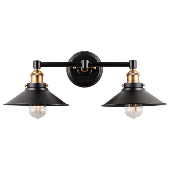 Andante 2 Light Industrial Wall Sconce w/Metal Shade, LED bulbs included