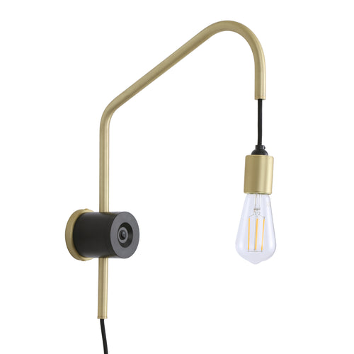 Arioso Exposed Bulb Plug-in Wall Lamp, LED bulb included