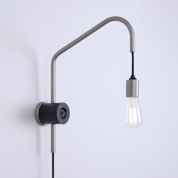 Arioso Exposed Bulb Plug-in Wall Lamp, LED bulb included