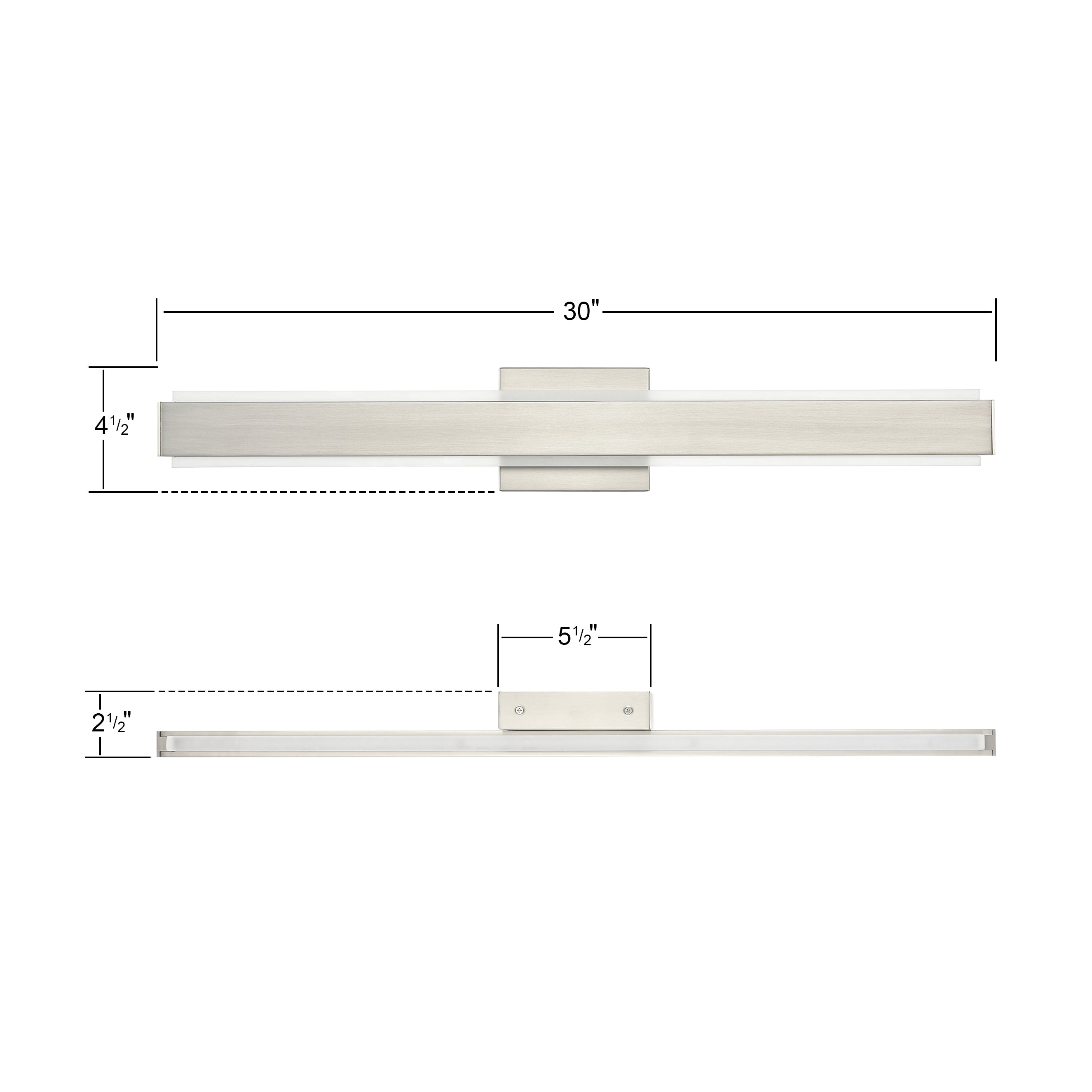 Portico 30 inch LED Bathroom Vanity Light, Integrated LED Light Strip, Linea Lighting